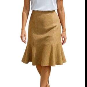 NWOT CAROLINA HERRERA Women's Mid Skirt  Size 4 Pleated Alpaca, Wool & Polyamide